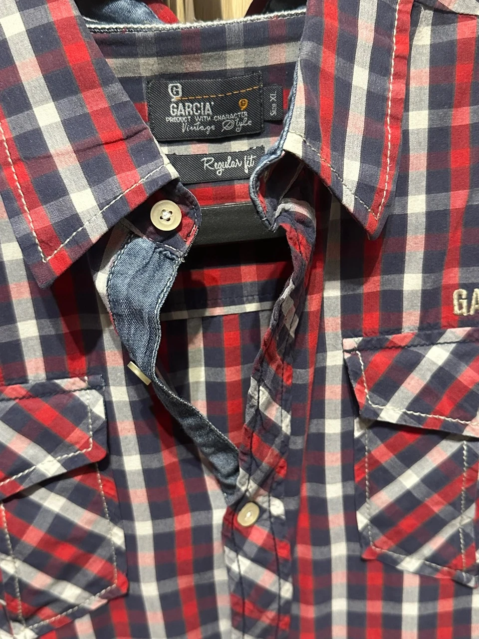 Camisa de manga larga Garcia Jeans a cuadros rojo/azul/blanco – Ajuste Regular – photo 4
